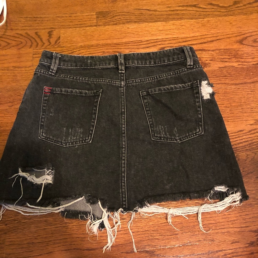 Urban Outfitters black distressed denim skirt - Picture 8 of 9